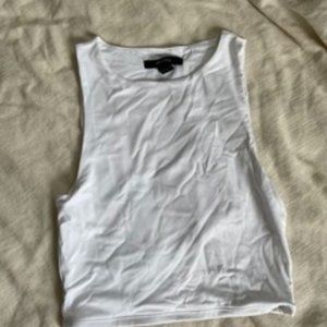 F21 White High Neck Tank Top